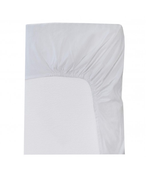 Fitted sheet, white stripe sateen